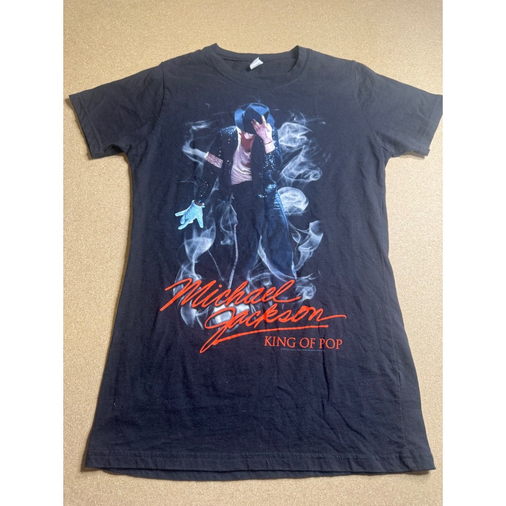 Michael Jackson King of Pop‎ Graphic T-Shirt Black Tultex Girl L 2009 Licensed